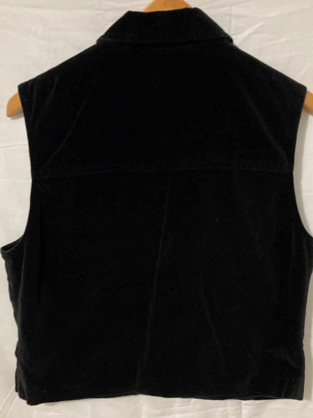 Talbots Vintage 90s Grunge Women M Vellore Velvet Black Vest Structured Short - Picture 3 of 6